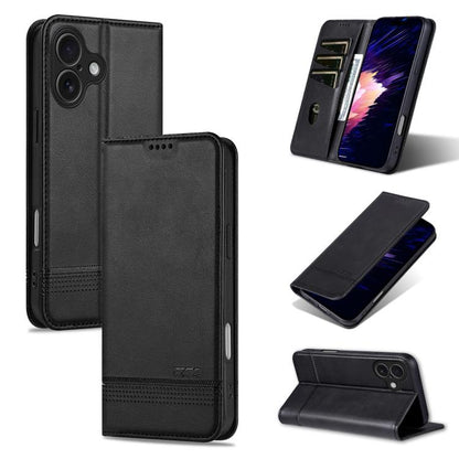 AZNS Magnetic Calf Texture Flip Leather Phone Case, For iPhone 17 Pro, For iPhone 17, For iPhone Air, For iPhone 16 Pro Max