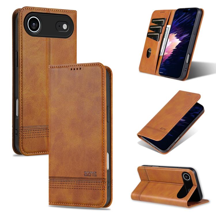 AZNS Magnetic Calf Texture Flip Leather Phone Case, For iPhone 17 Pro, For iPhone 17, For iPhone Air, For iPhone 16 Pro Max