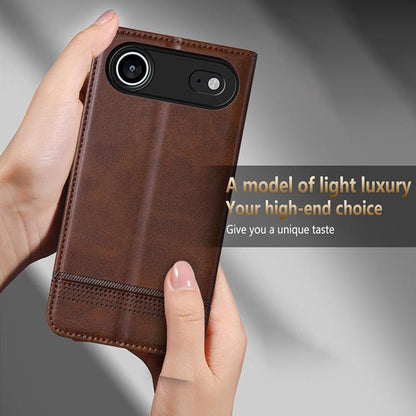 AZNS Magnetic Calf Texture Flip Leather Phone Case, For iPhone Air, For iPhone 16 Pro Max, For iPhone 16 Pro, For iPhone 16 Plus