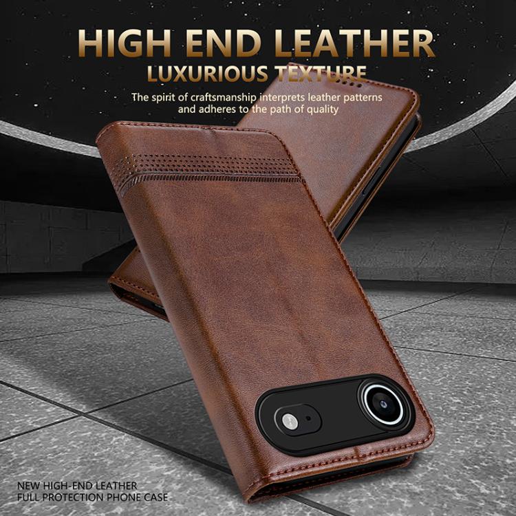 AZNS Magnetic Calf Texture Flip Leather Phone Case, For iPhone Air, For iPhone 16 Pro Max, For iPhone 16 Pro, For iPhone 16 Plus