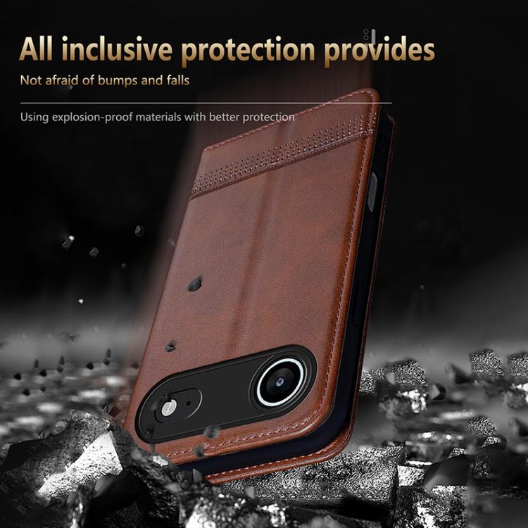 AZNS Magnetic Calf Texture Flip Leather Phone Case, For iPhone Air, For iPhone 16 Pro Max, For iPhone 16 Pro, For iPhone 16 Plus