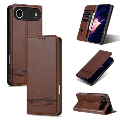 AZNS Magnetic Calf Texture Flip Leather Phone Case, For iPhone 17 Pro, For iPhone 17, For iPhone Air, For iPhone 16 Pro Max