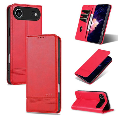 AZNS Magnetic Calf Texture Flip Leather Phone Case, For iPhone 17 Pro, For iPhone 17, For iPhone Air, For iPhone 16 Pro Max