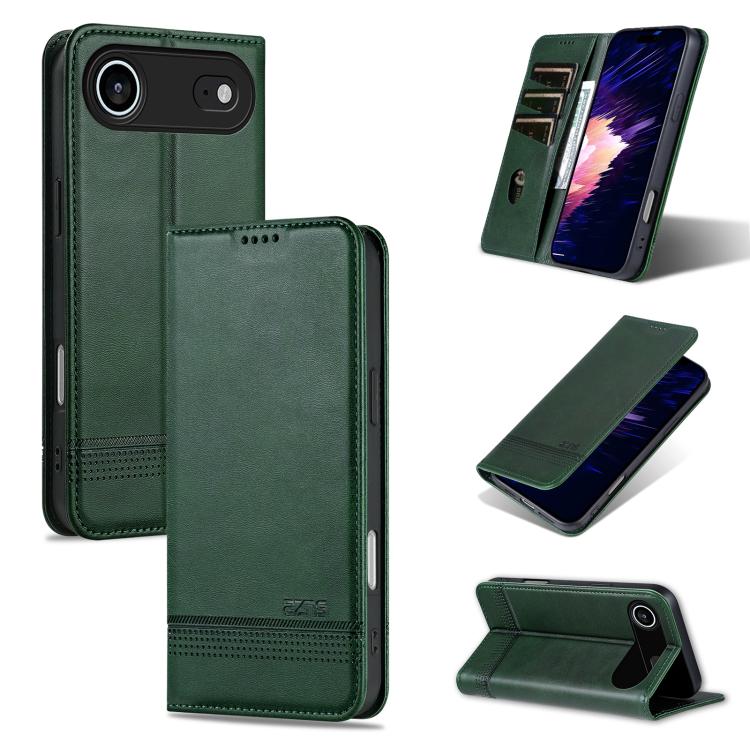 AZNS Magnetic Calf Texture Flip Leather Phone Case, For iPhone 17 Pro, For iPhone 17, For iPhone Air, For iPhone 16 Pro Max