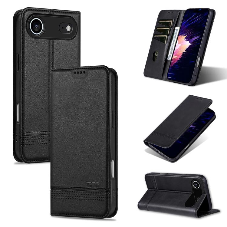 AZNS Magnetic Calf Texture Flip Leather Phone Case, For iPhone 17 Pro, For iPhone 17, For iPhone Air, For iPhone 16 Pro Max