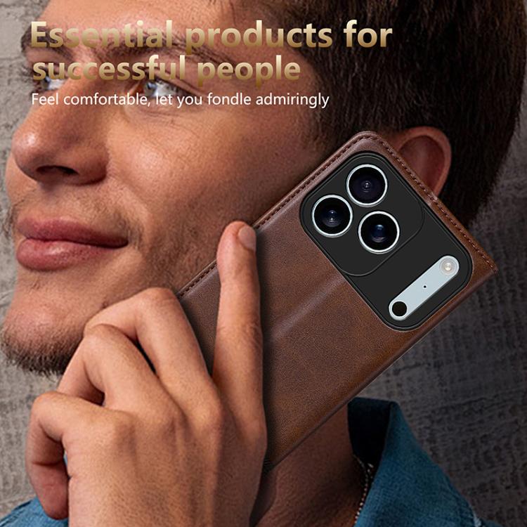 AZNS Magnetic Calf Texture Flip Leather Phone Case, For iPhone 17 Pro, For iPhone 17, For iPhone Air, For iPhone 16 Pro Max