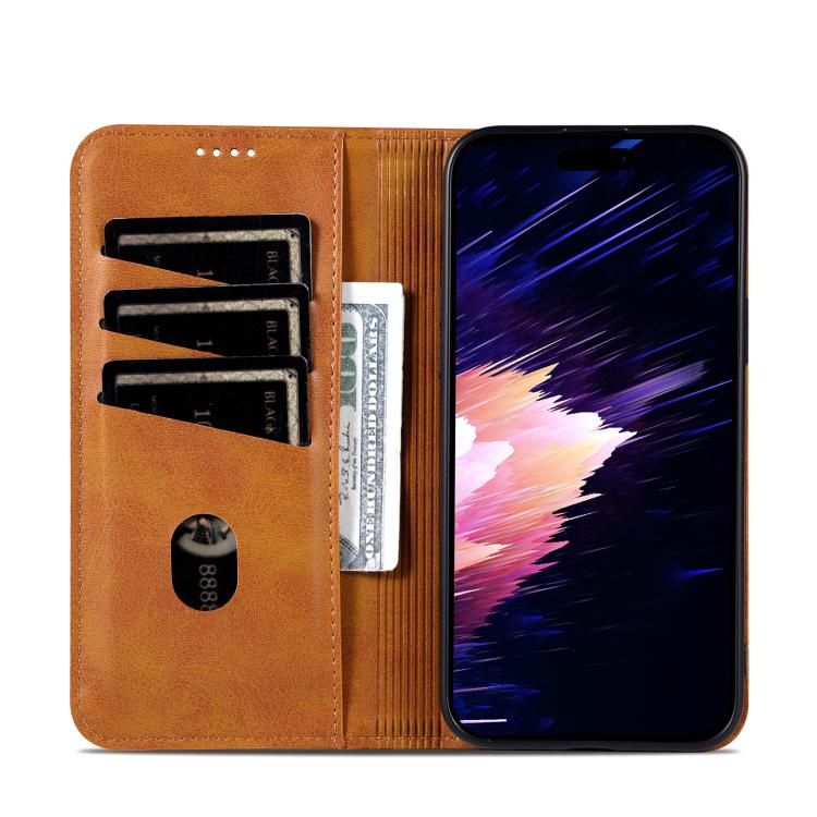 AZNS Magnetic Calf Texture Flip Leather Phone Case, For iPhone 17 Pro, For iPhone 17, For iPhone Air, For iPhone 16 Pro Max