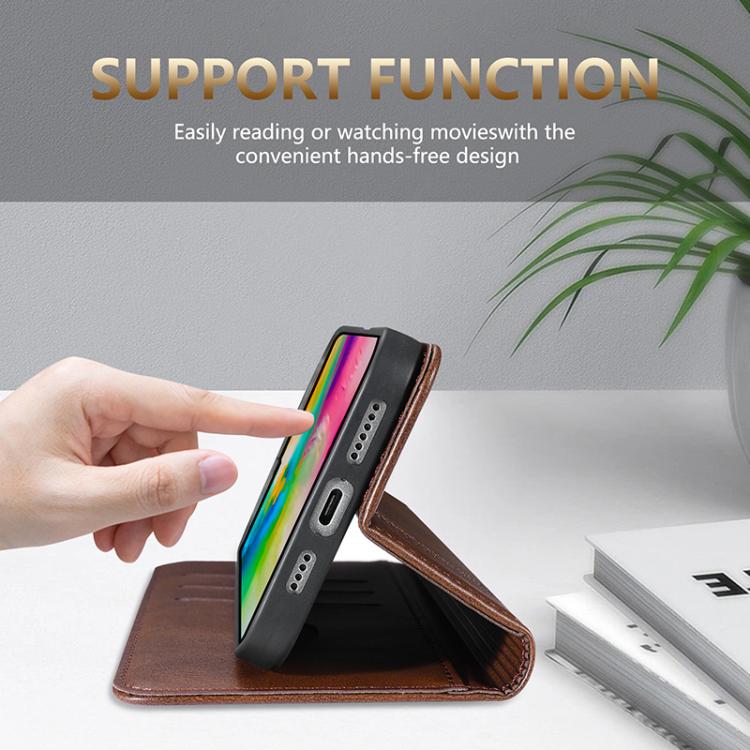 AZNS Magnetic Calf Texture Flip Leather Phone Case, For iPhone 17 Pro, For iPhone 17, For iPhone Air, For iPhone 16 Pro Max