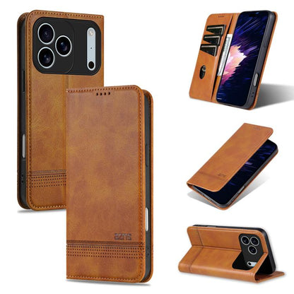 AZNS Magnetic Calf Texture Flip Leather Phone Case, For iPhone 17e / 16e, For iPhone 17 Pro Max, For iPhone 17 Pro, For iPhone 17