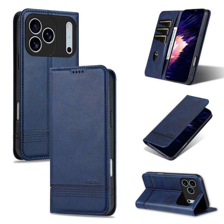 AZNS Magnetic Calf Texture Flip Leather Phone Case, For iPhone 17 Pro, For iPhone 17, For iPhone Air, For iPhone 16 Pro Max