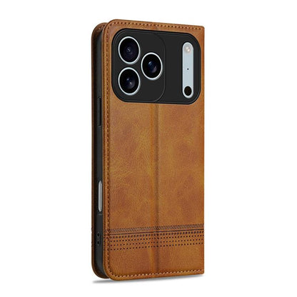 AZNS Magnetic Calf Texture Flip Leather Phone Case, For iPhone 18 Pro, For iPhone 18 Pro Max, For iPhone 17e / 16e, For iPhone 17 Pro Max