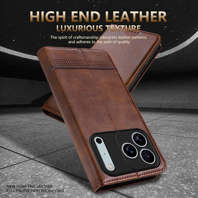 AZNS Magnetic Calf Texture Flip Leather Phone Case, For iPhone 18 Pro, For iPhone 18 Pro Max, For iPhone 17e / 16e, For iPhone 17 Pro Max