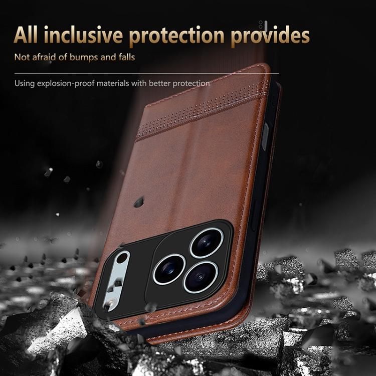 AZNS Magnetic Calf Texture Flip Leather Phone Case, For iPhone 18 Pro, For iPhone 18 Pro Max, For iPhone 17e / 16e, For iPhone 17 Pro Max
