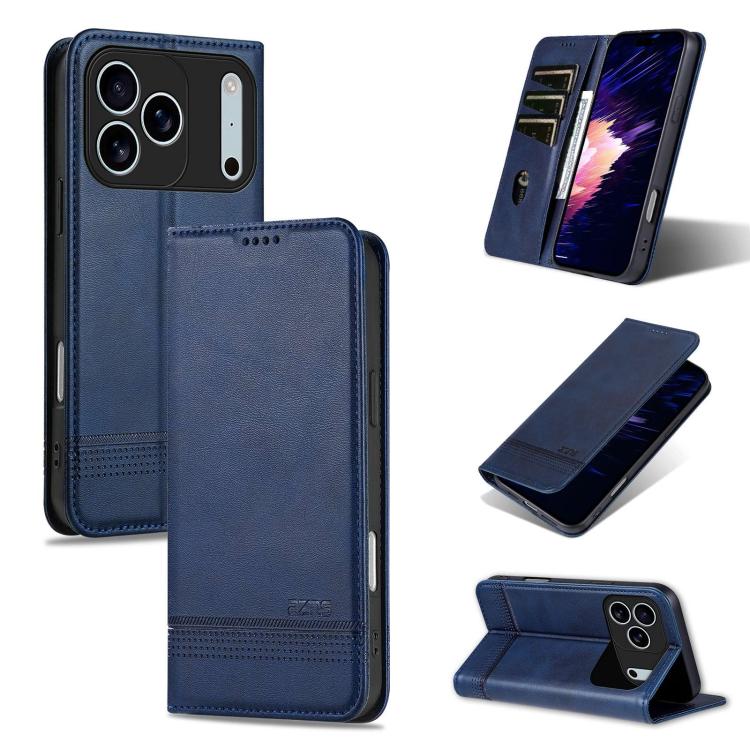 AZNS Magnetic Calf Texture Flip Leather Phone Case, For iPhone 18 Pro, For iPhone 18 Pro Max, For iPhone 17e / 16e, For iPhone 17 Pro Max
