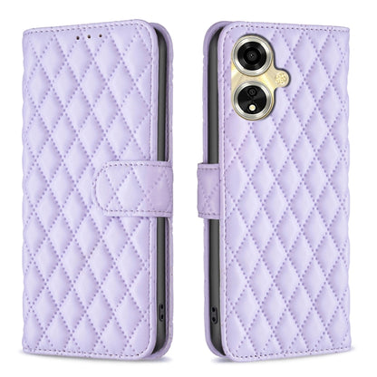 Diamond Lattice Wallet Leather Flip Phone Case, For OPPO A59 5G