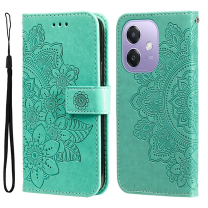 Seven-petal Flowers Embossing Leather Phone Case, For OPPO Reno13 / Reno14 / Reno14 F 5G Global, For OPPO A5x 4G / 5G / A3x 4G / 5G India, For OPPO Reno13 Pro / Reno14 Pro Global, For OPPO F29 5G Global