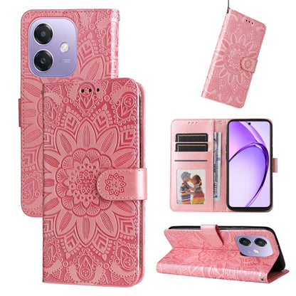 Embossed Sunflower Leather Phone Case, For OPPO Reno13 / Reno14 / Reno14 F 5G Global, For OPPO A5x 4G / 5G / A3x 4G / 5G India, For OPPO Reno13 Pro / Reno14 Pro Global, For OPPO F29 5G Global