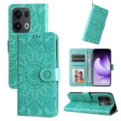 Embossed Sunflower Leather Phone Case, For OPPO Reno13 / Reno14 / Reno14 F 5G Global, For OPPO A5x 4G / 5G / A3x 4G / 5G India, For OPPO Reno13 Pro / Reno14 Pro Global, For OPPO F29 5G Global
