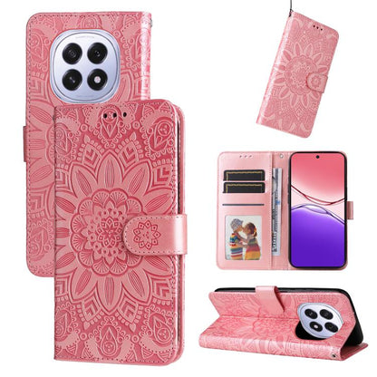 Embossed Sunflower Leather Phone Case, For OPPO Reno13 / Reno14 / Reno14 F 5G Global, For OPPO A5x 4G / 5G / A3x 4G / 5G India, For OPPO Reno13 Pro / Reno14 Pro Global, For OPPO F29 5G Global