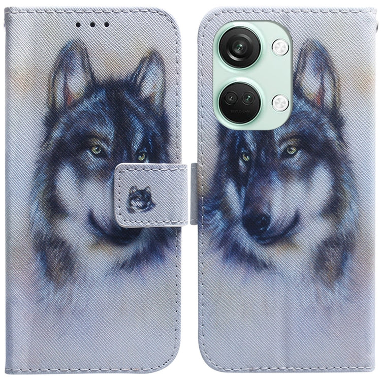 Coloured Drawing Flip Leather Phone Case, For OnePlus Nord 3