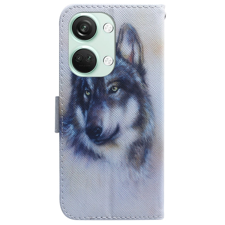 Coloured Drawing Flip Leather Phone Case, For OnePlus Nord 3