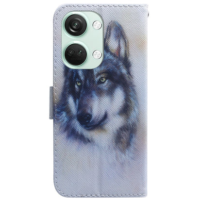 Coloured Drawing Flip Leather Phone Case, For OnePlus Nord 3
