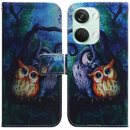 Coloured Drawing Flip Leather Phone Case, For OnePlus Nord 3