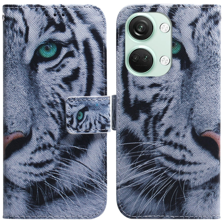 Coloured Drawing Flip Leather Phone Case, For OnePlus Nord 3