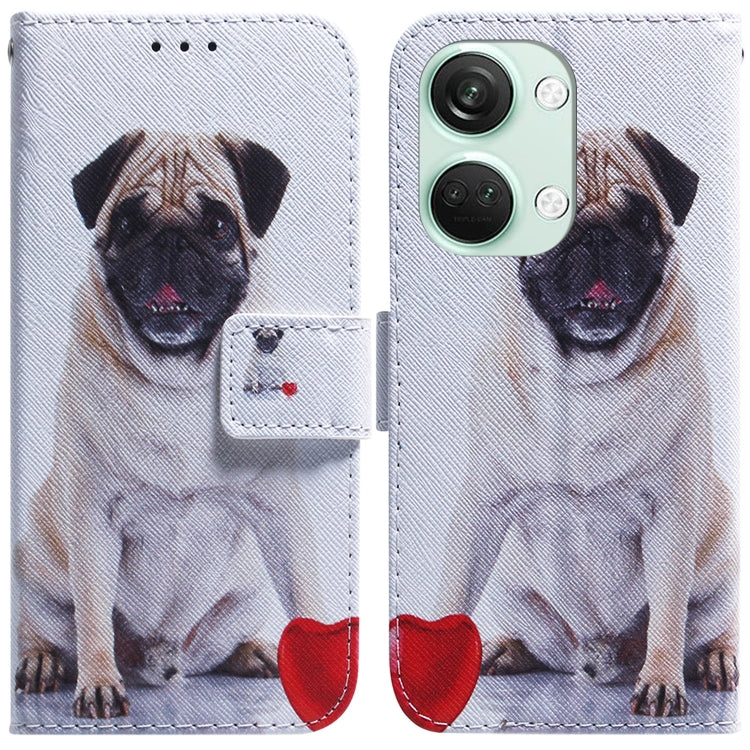 Coloured Drawing Flip Leather Phone Case, For OnePlus Nord 3