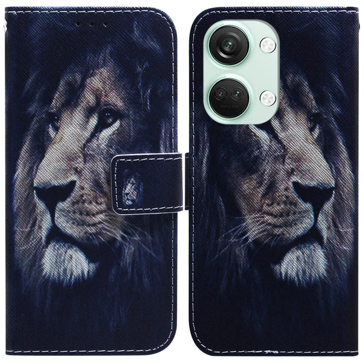 Coloured Drawing Flip Leather Phone Case, For OnePlus Nord 3