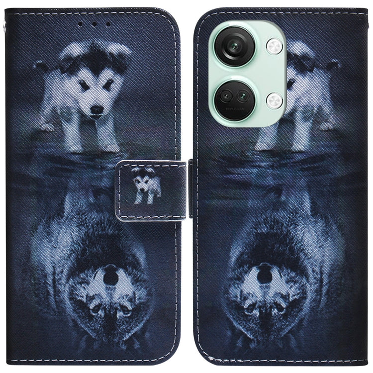 Coloured Drawing Flip Leather Phone Case, For OnePlus Nord 3