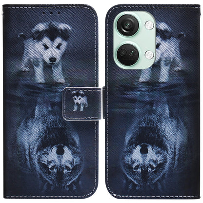 Coloured Drawing Flip Leather Phone Case, For OnePlus Nord 3