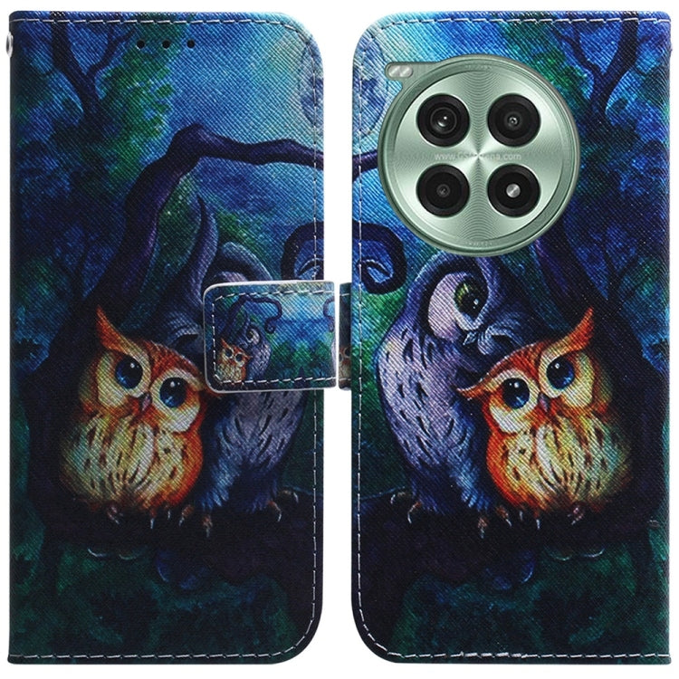 Coloured Drawing Flip Leather Phone Case, For OnePlus Ace 3 Pro, For OnePlus Nord CE4 Lite