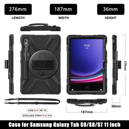 Rotatable Kickstand Grip Heavy Duty Hard Rugged Tablet Case, For Galaxy Tab S10 FE / S9 FE / S9 / S8 / S7, For Samsung Galaxy Tab S9+ / S8+