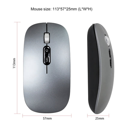 HXSJ M103 1600DPI 2.4GHz Wireless Rechargeable Mouse, 2.4GHz Grey, 2.4GHz Silver