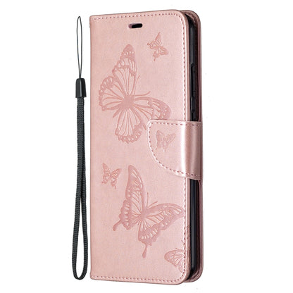 Two Butterflies Embossing Pattern Horizontal Flip Leather Case with Holder & Card Slot & Wallet & Lanyard, For Nokia 5.3, For Xiaomi Redmi Note 9