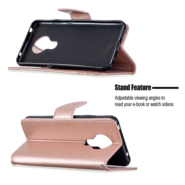Two Butterflies Embossing Pattern Horizontal Flip Leather Case with Holder & Card Slot & Wallet & Lanyard, For Nokia 5.3, For Xiaomi Redmi Note 9