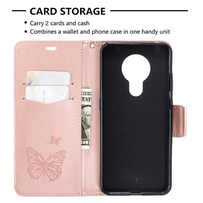 Two Butterflies Embossing Pattern Horizontal Flip Leather Case with Holder & Card Slot & Wallet & Lanyard, For Nokia 5.3, For Xiaomi Redmi Note 9