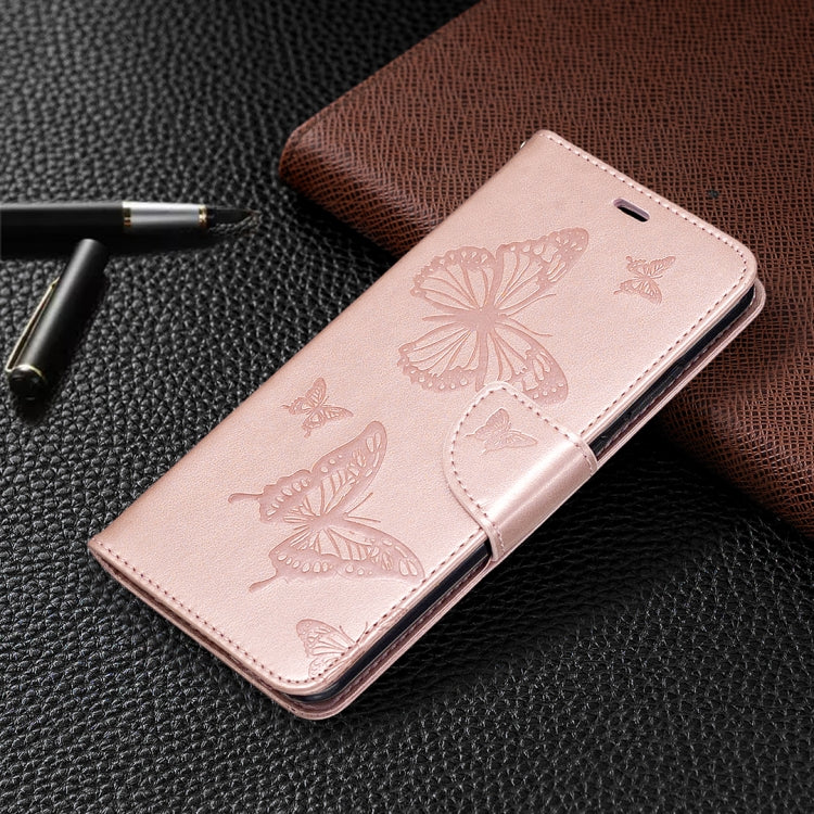 Two Butterflies Embossing Pattern Horizontal Flip Leather Case with Holder & Card Slot & Wallet & Lanyard, For Nokia 5.3, For Xiaomi Redmi Note 9