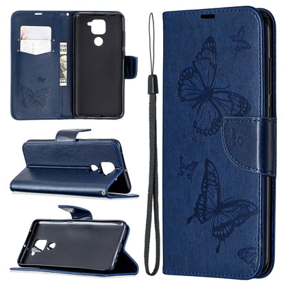Two Butterflies Embossing Pattern Horizontal Flip Leather Case with Holder & Card Slot & Wallet & Lanyard, For Nokia 5.3, For Xiaomi Redmi Note 9