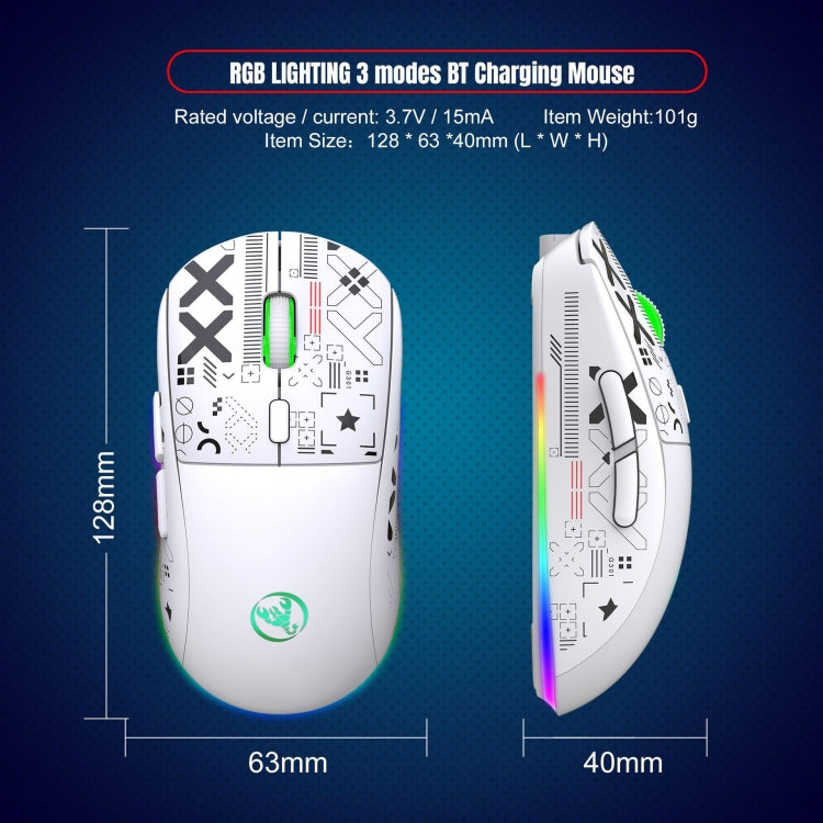 HXSJ T90 RGB Light Three-mode Wireless Gaming Mouse, T90