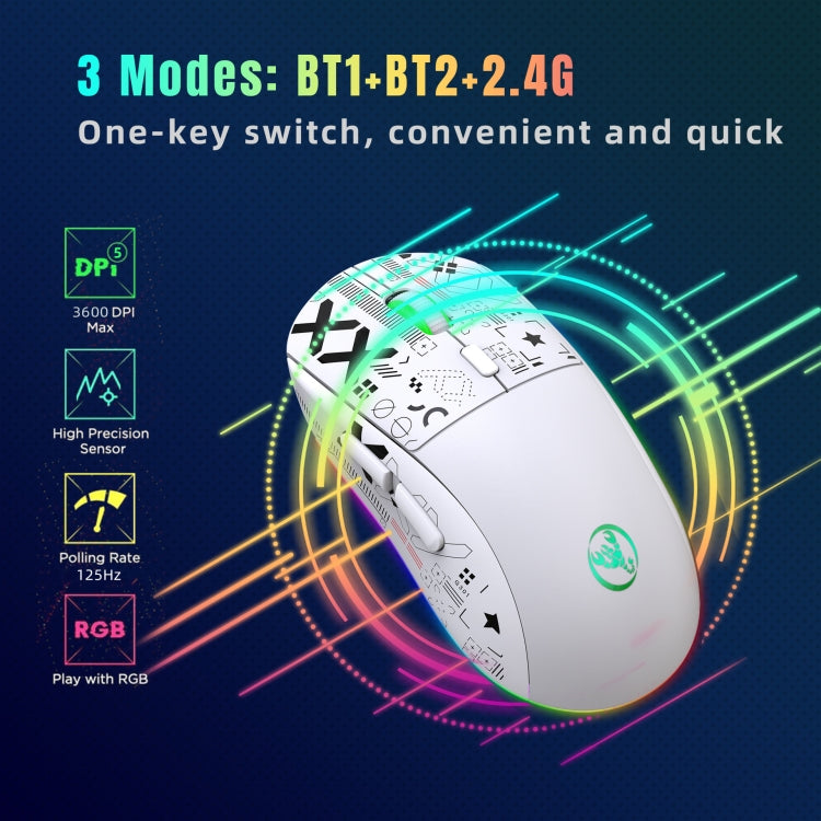 HXSJ T90 RGB Light Three-mode Wireless Gaming Mouse, T90