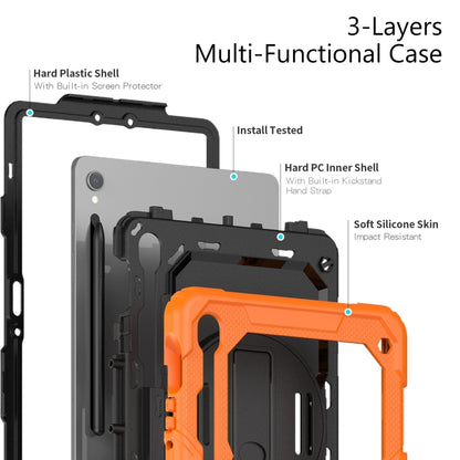 Lucky Wheel Grip Silicone Hybrid PC Tablet Case with Shoulder Strap, For Samsung Galaxy Tab S8 / S7