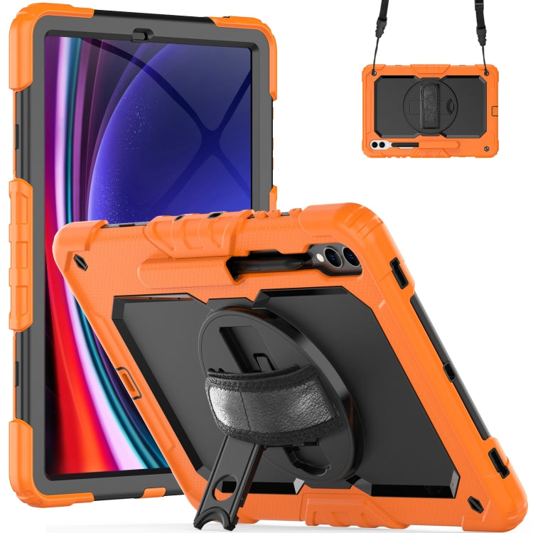 Lucky Wheel Grip Silicone Hybrid PC Tablet Case with Shoulder Strap, For Samsung Galaxy Tab S9 Ultra / S10 Ultra, For Samsung Galaxy Tab S10+ / S9+ / S9 FE+
