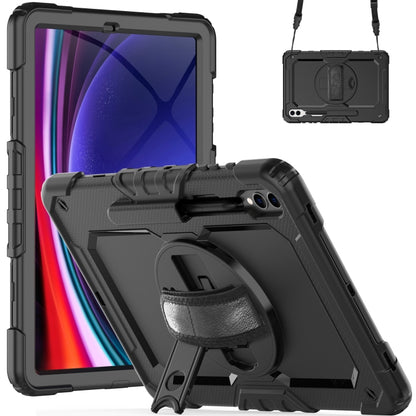 Lucky Wheel Grip Silicone Hybrid PC Tablet Case with Shoulder Strap, For Samsung Galaxy Tab S9 Ultra / S10 Ultra, For Samsung Galaxy Tab S10+ / S9+ / S9 FE+