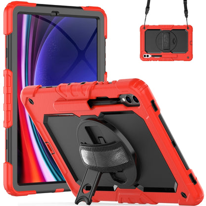 Lucky Wheel Grip Silicone Hybrid PC Tablet Case with Shoulder Strap, For Samsung Galaxy Tab S9 Ultra / S10 Ultra, For Samsung Galaxy Tab S10+ / S9+ / S9 FE+