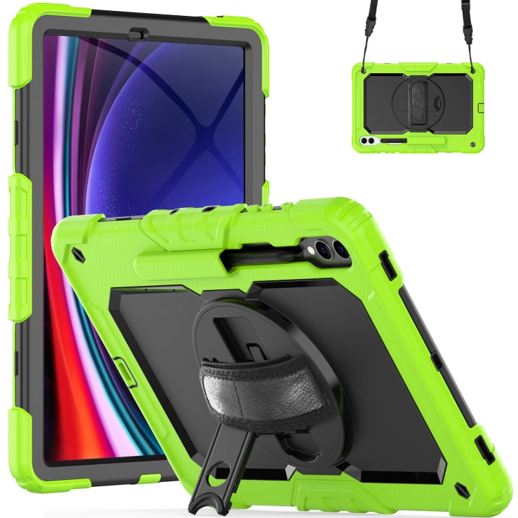 Lucky Wheel Grip Silicone Hybrid PC Tablet Case with Shoulder Strap, For Samsung Galaxy Tab S9 Ultra / S10 Ultra, For Samsung Galaxy Tab S10+ / S9+ / S9 FE+