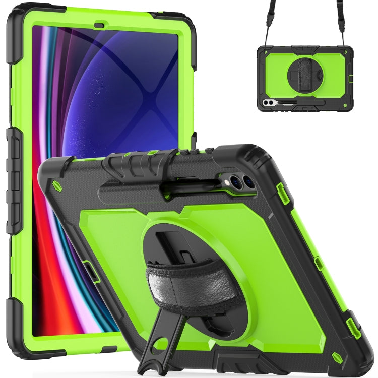 Lucky Wheel Grip Silicone Hybrid PC Tablet Case with Shoulder Strap, For Samsung Galaxy Tab S9 Ultra / S10 Ultra, For Samsung Galaxy Tab S10+ / S9+ / S9 FE+