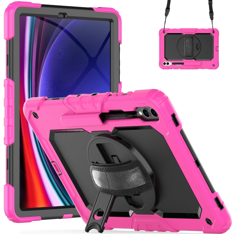 Lucky Wheel Grip Silicone Hybrid PC Tablet Case with Shoulder Strap, For Samsung Galaxy Tab S9 Ultra / S10 Ultra, For Samsung Galaxy Tab S10+ / S9+ / S9 FE+