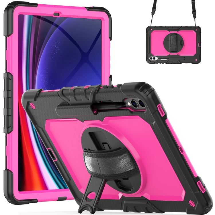 Lucky Wheel Grip Silicone Hybrid PC Tablet Case with Shoulder Strap, For Samsung Galaxy Tab S9 Ultra / S10 Ultra, For Samsung Galaxy Tab S10+ / S9+ / S9 FE+